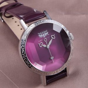 Часы с органическим стеклом фиолетовые